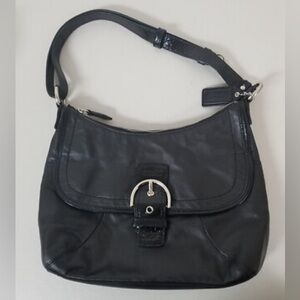 COACH SOHO HOBO Elegant Black Leather Shoulder Bag
